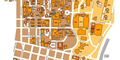 L'università del texas di Austin mappa del campus